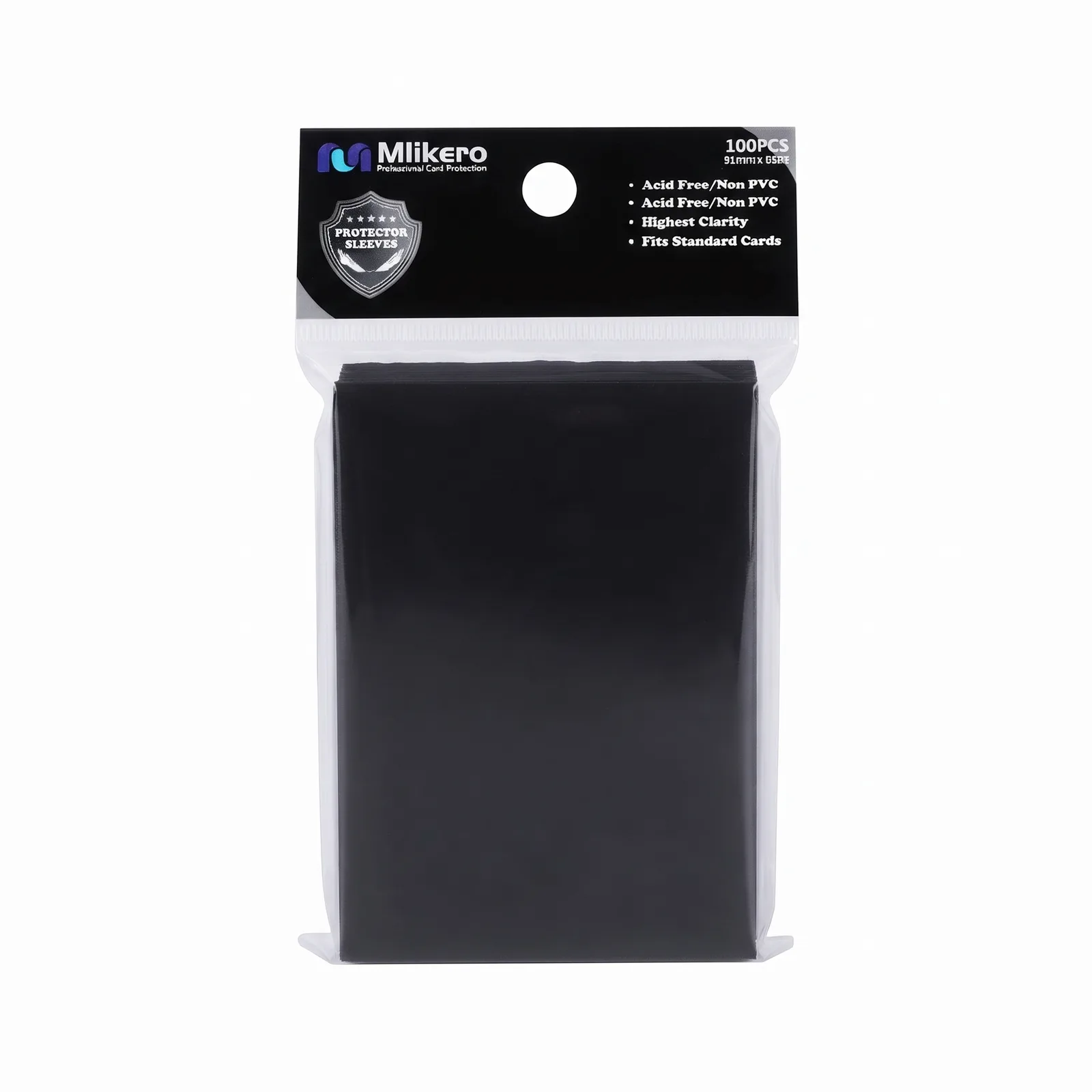 Mlikero package of 100 Matte Black Sleeves